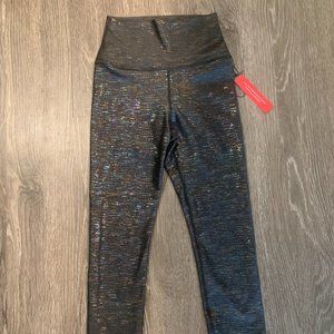 Metallic Striped High Rise 7/8 Length Legging - XS